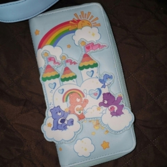 Loungefly Care Bears Vintage Rainbow Mini Backpack & wallet set - Picture 10 of 10